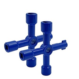 Llave de utilidad multifuncional de 4 vías, llave cruzada universal 4 en 1, llave cuadrada de acero inoxidable triángulo para válvula medidor de gas de agua, gabinete de ascensor (azul)