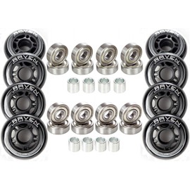 Raven Wheels for Inline Skates with Ball Bearings Abec7/Abec9 (70 mm + ABEC-9 Chrome)