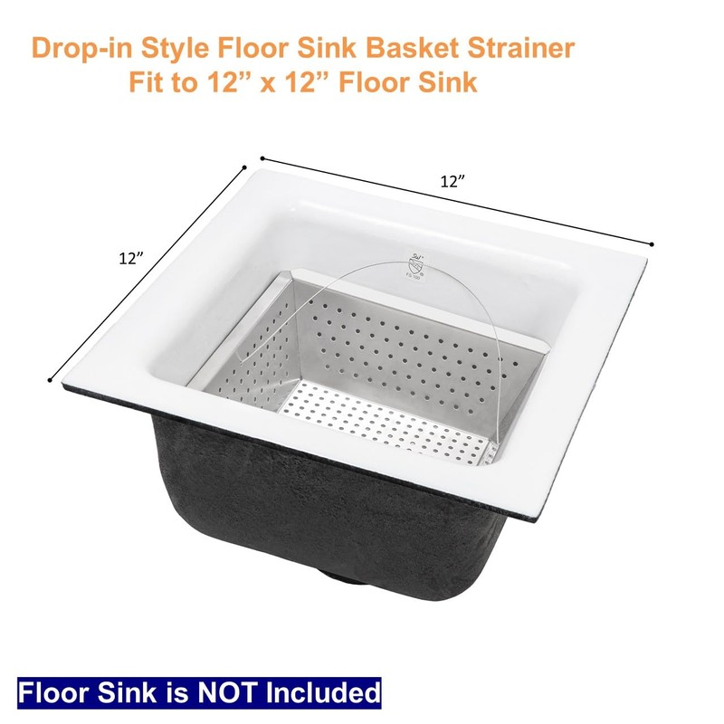 Leyso Stainless Steel Floor Sink Drop-in Basket Strainer Sink Drain