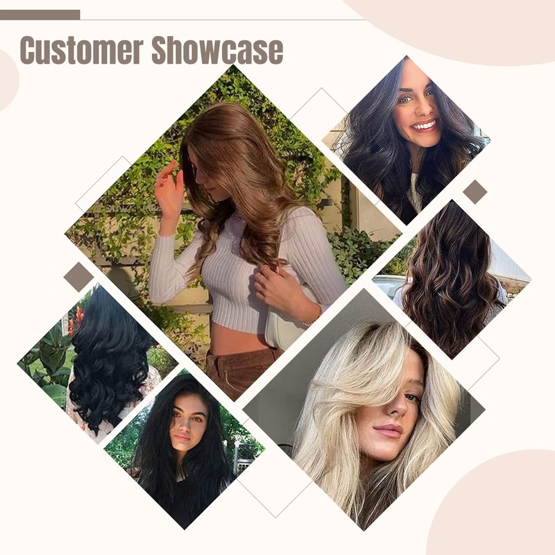 Fshine Clip-In Extensions, Real Hair, Balayage, 120 g, Double Weft,