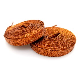 Glitter Shoe Laces (2 Pairs 45") Sparkly Shiny Flat Shoelace for Sneakers Canvas Athletic Girls' Cheerleading Shoes (2 pairs orange)