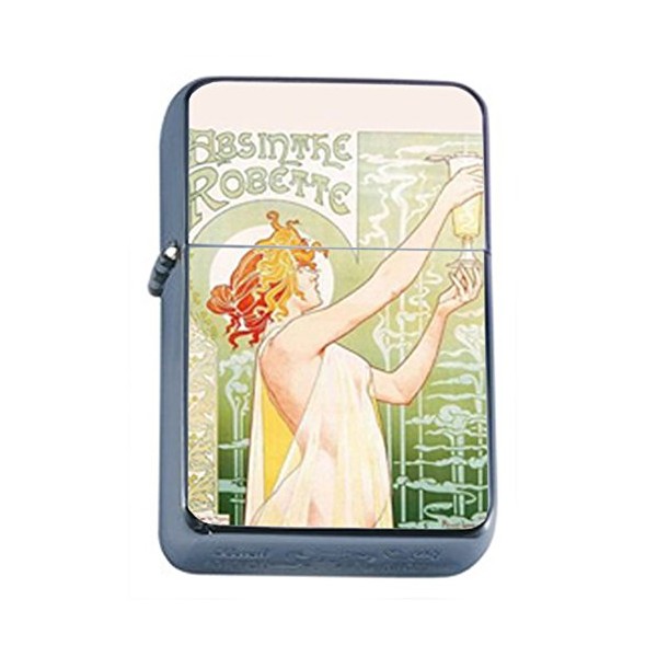 ALPHONSE MUCHA ABSINTHE ART NOUVEAU PIN-UP Oil Lighter D-068