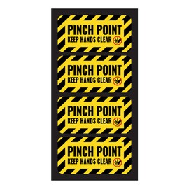 Pinch Point Stickers (small) | Pinch Point Warning Sticker| Safety Label | Powered Machinery and Equipment - Heavy-Duty, Ultra Durable – USA Made (2x1 inch), 4 Labels