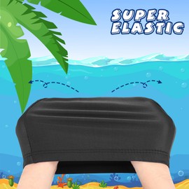 2 Pieces Swim Cap for Kids Waterproof Swimming Hat Swimming Caps Unisex Bathing Caps for Long and Short Hair Swimming Cap for Boys and Girls Children (Black, Solid Pattern)