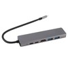 Lightweight Gray Metal 6 In-1 USB C to Type C