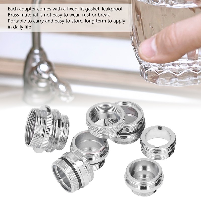 7Pcs/Set Male Female Faucet Adapter Kit with Gasket Brass Aerator
