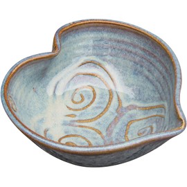 Castle Arch Pottery Irish Pottery Bowl Hand-Glazed, Heart Shaped Design 6" Diameter by 2" Height with Celtic Spiral Motif - Handcrafted In Ireland - Lead & Cadmium Free, Irish Gifts For Men & Women