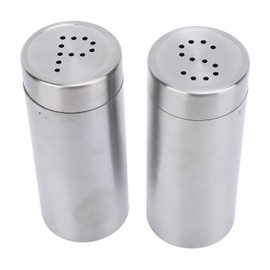 ANKROYU 304 Stainless Steel Seasoning Bottles Premium Metal Salt Shakers Large Capacity Dispenser with Holes for Kitchen Cooking Barbecue 2 Pcs Set