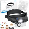 eSynic Type-C Rechargeable Magnifying Glasses Headset-Up to 13X Magnification-5 Interchangeable