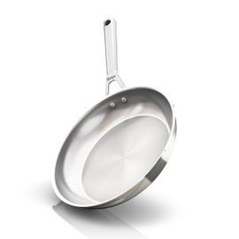 Ninja EverClad Commercial-Grade Stainless Steel 10.25" Fry Pan, Tri-Ply Pans, Oven Safe to 600°F, All Stovetops & Induction Compatible, Stainless, C90026