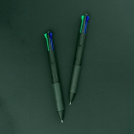 OSAMA 4 Multi Urban Colouring Pencils, 4 Colours, Pack of 2 Ballpoint Pens, Multicoloured, 1.0 mm, with Black, Blue, Red and Green, for Stationery School, Office, University and Stationery