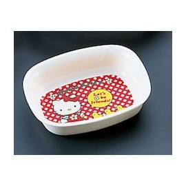 Daiwa (Two Japanese) melamine Kids Dinnerware "New Kitty" 小鉢 Square (Gingham)