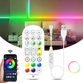Benpaoz ICRGB LED Strip Controller for ws2812b ws2811 ws2815 APP Music Sync and 24 Keys IR Remote Control, Compatible with 5V 3 Pin SMD, Bluetooth Connection