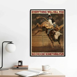 YEEIFFD 5D Diamond Art Cowboy Everything Will Kill You So Choose Something Fun Diamond Painting Kits for Adults DIY Paint by Number for Home Recreation and Wall Decoration 12x16 inch