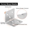 64 PCS Sliver Corner Brace, Stainless Steel 38MM X 30MM
