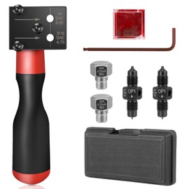 NICEWAT Brake Line Flaring Device, 3/16 Inch & 1/4 Inch Copper Tube Flaring Tool Set, Double Flaring Tools for 4.75 mm & 6.35 mm, Universal Flaring Tool with 5 Connectors for Hydraulic Car Brake