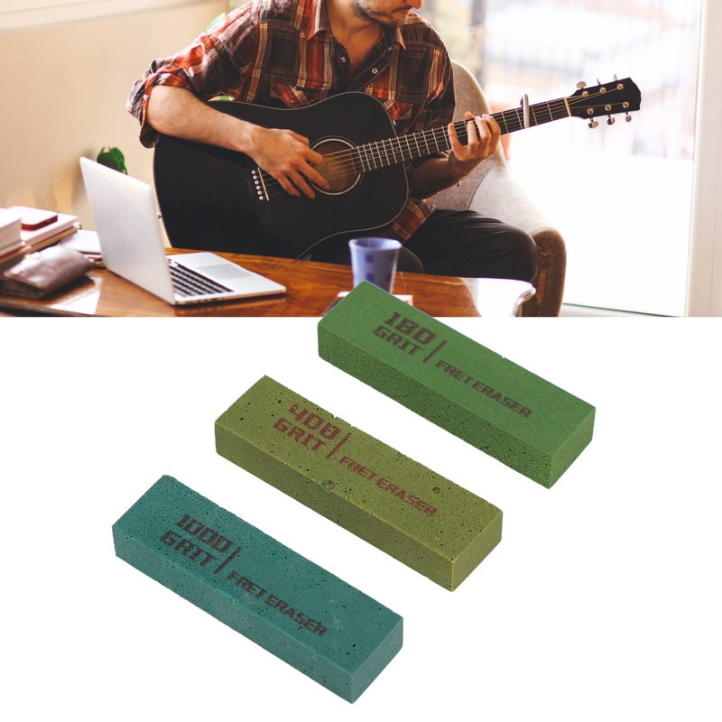 3pcs Guitar Fret Erasers Guitar Fret Polishing Abrasive Rubber Blocks