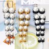 Qmcandy 2pcs Stainless Steel Pearl Ear Tunnels Double Flared Screw