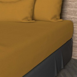 Soleil d'Ocre Cotton Fitted Sheet, Yellow, 140 x 190 cm