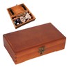 Wooden Sketching Pencil Box Antique Solid Wood Square Children Stationery