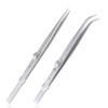 Mesee 2 Pcs Diamond Stone Tweezer Set, Stainless Steel Slide