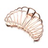 QinGoo Large Metal Shell Hair Clip Women's Claws Hair Clip Beautiful Women Hair Accessories Girls Hair Accessory 1 Piece (8 cm x 4 cm, Rose Gold)