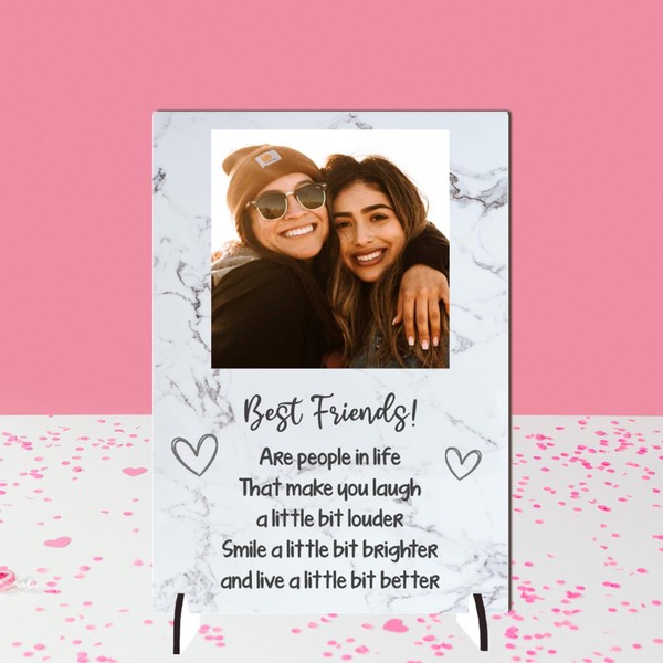 Pixie's Gifts Personalised A5/A4 Best Friends Plaque - Custom Message