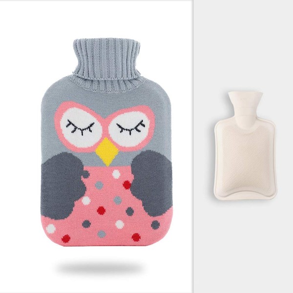 1L Knit Cover Hot Water Bottle in, Blue, Red, Grey,