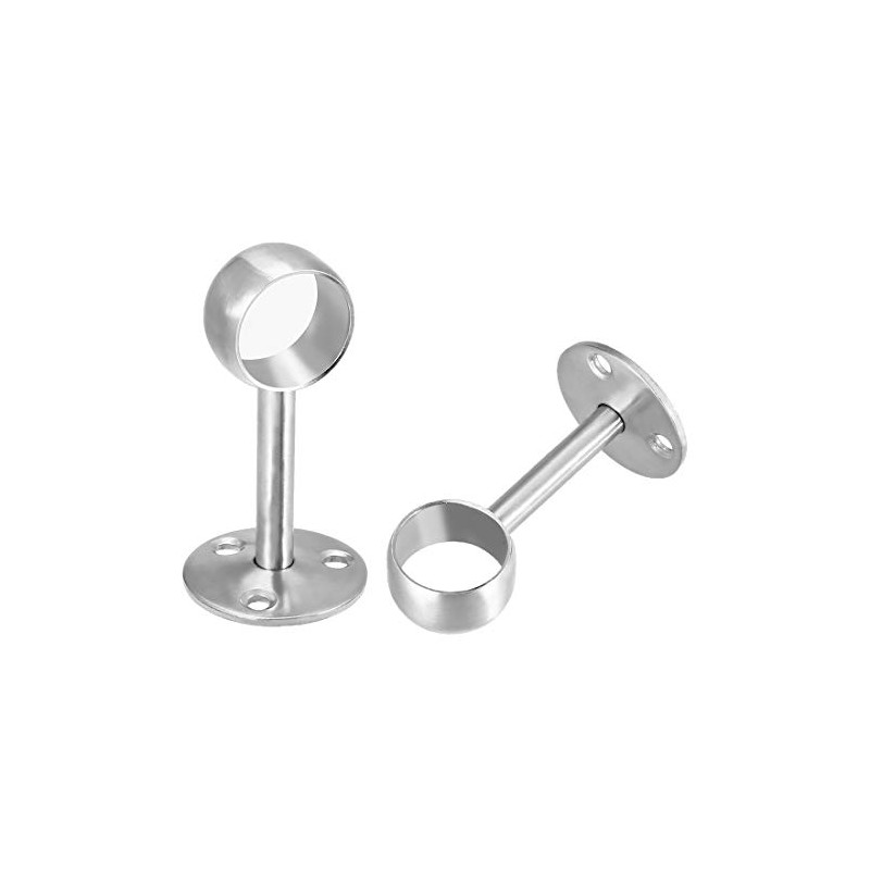 uxcell Wardrobe Pipe Bracket, 32mm Dia, 92mm Height, Wall Mounted