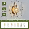 Piepooye Vintage Gold Wall Sconce with Glass Globe Shade Mid