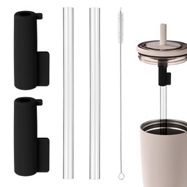 Straw Accessories Set for Brumate Era 40oz Tumbler, Including 2 Replacement Straws 2 Silicone Sleeves & 1 Cleaning Brush BPA-Free Tumbler Parts (Black)