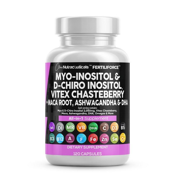 Clean Nutra Myo-Inositol & D-Chiro Inositol 2050mg Supplement 40:1 Ratio