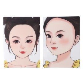 Tablero de Práctica de Pintura de Maquillaje de 2 Piezas, Tablero de Práctica de Pintura Facial Lavable Reutilizable, Plantilla de Ejercicio de Pintura de 11.73x8.31 Pulgadas