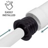 (Pack of 2) Black Rubber Sleeve for Drain Pipe, 1.57"