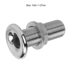1/2in Boat Thru Hull Fitting Drain 316 Stainless Steel Water Drain Outlet for 1/2in Interior Diameter Hose for Marine Boats Yacht