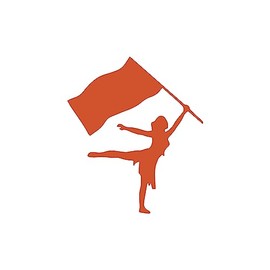 Color Guard Flag Silhouette Sticker Vinyl Decal Notebook Car Window Laptop 4"x 4.5" (Orange)