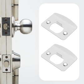 EMSea 5 Pcs D Shaped Door Latch Strike Plate Striker Keep Plate Stainless Steel Scratchplate Security Lock Door Lock Buckle Plate for Mortice Door Latch