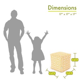 Majestic Home Goods 85907220184 Aruba Cube, 17" x 17" x 17", Citrus