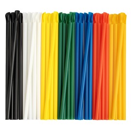 Lpaacat Snow Cone Spoon Straws 9'' Plastic Disposable Drinking Straws with Spoon for Smoothie, Milkshake, Shaved Ice, Snow Cone Cups, Individually Wrapped, 100 Pcs