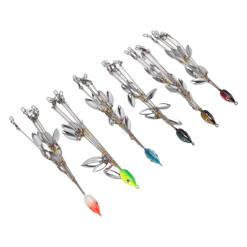 6 Pcs Umbrella Rigs with Sequin Fishing Rigs Lure 5