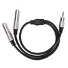 3.5mm to Dual 6.35mm Cable Male to Dual Female Plug