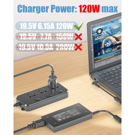 120W 19.5V 6.15A Laptop Charger Only for HP Envy 15 15t 17 M6 M7 15t-j000 15-j008tx 15-j051nr 17t-j100 17-1006tx 17-1007tx M7-j078ca Sleekbook HSTNN-CA25 732811-002 710415-001 Cord Blue Tip