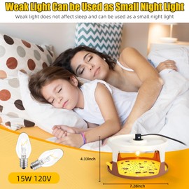 4 Pack 2025 Flea Traps for Inside Your Home with 12 Sticky Pads Refills and 12 Bulbs, Flea Light Trap for Indoor Kills Fleas, Fleas Control for Bugs Moths Gnats Indoor and Outdoor