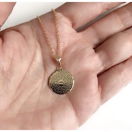Dainty Our Lord Prayer Spanish Pendant 17.2 Inches Gold Plated Necklace Oracion Padre Nuestro