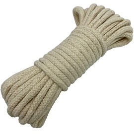 Jukway Natural Cotton Cord 4 mm, 32 Feet Round Cord Braided Rope with Natural Cotton Core - Multi-Purpose Cord for Sewing Bundling, DIY Crafts Decoration - Raw White (10 Metres)