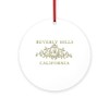 CafePress Beverly Hills CA Round 4" MDF Holiday Ornament