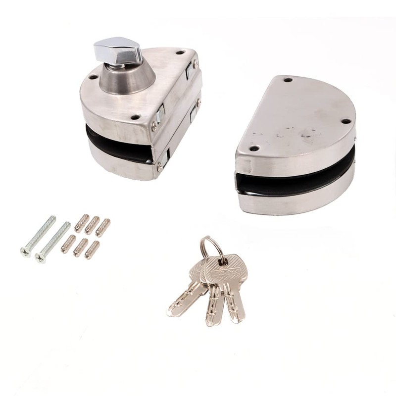 ZONADAH Upgraded Double Glass Door Lock Stainless Steel, Both Sides