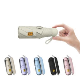 BAODINI Mini Travel Umbrella With Case Small Compact UV Umbrella Protection Sun Lightweight Tiny Pocket Umbrella