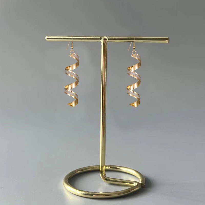 Anmpab Boho Spiral Earrings for Women Gold Silver Metal Wave