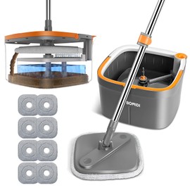 Mop and Bucket Set, Spin Mop with Separate Dirty Water System, Deep-Cleaning Mops for Floors, Versatile Mops for Walls